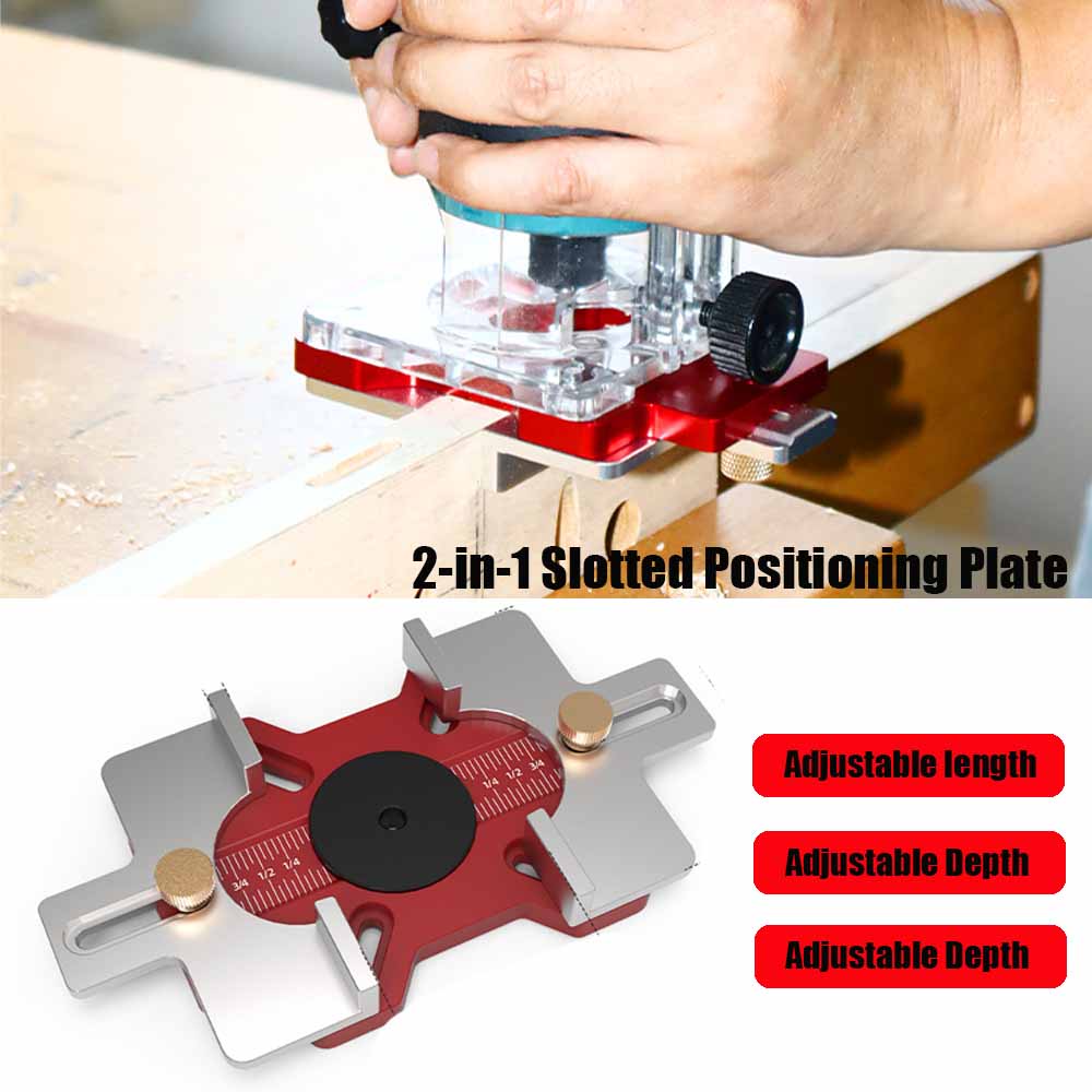 Woodworking 2-in-1 Slotted Positioning Plate Aluminum Alloy Drawer Handle Punching Template Wood Convenient Cut Auxiliary Tools - Image 7