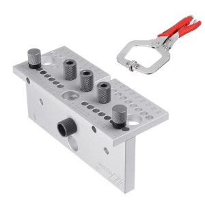 【Shipped from within the USA】WNew 3 In 1 Dowel Jig Woodworking Hole Puncher Drill Guide Positioning 7/8/10MM M14 M18 Hole Opener Drilling Guide Tool