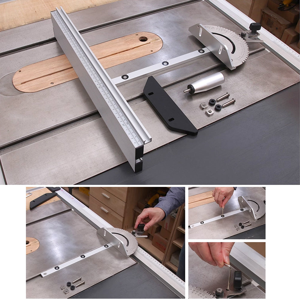 WNew Miter Gauge Fence With Track Stop Table Saw Router Woodworking Bench Tools Diy For Cutting Carpentry Squares Hand Tools - Image 8
