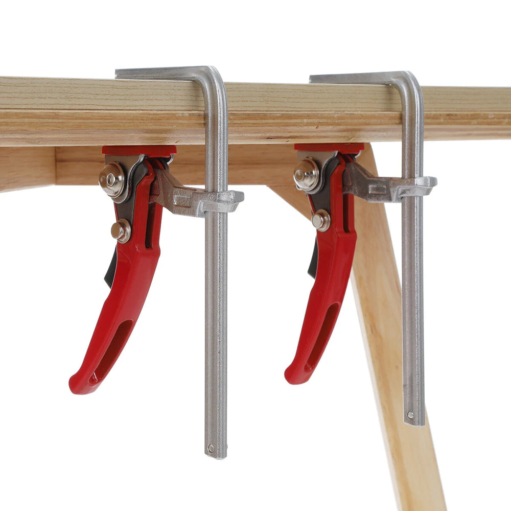 2Pcs Quick Ratchet Track Guide Rail Clamp Woodworking Clamp Fast Strong DIY Hand Tool Set Quick Adjustable Professional Wood Clamp - Image 4