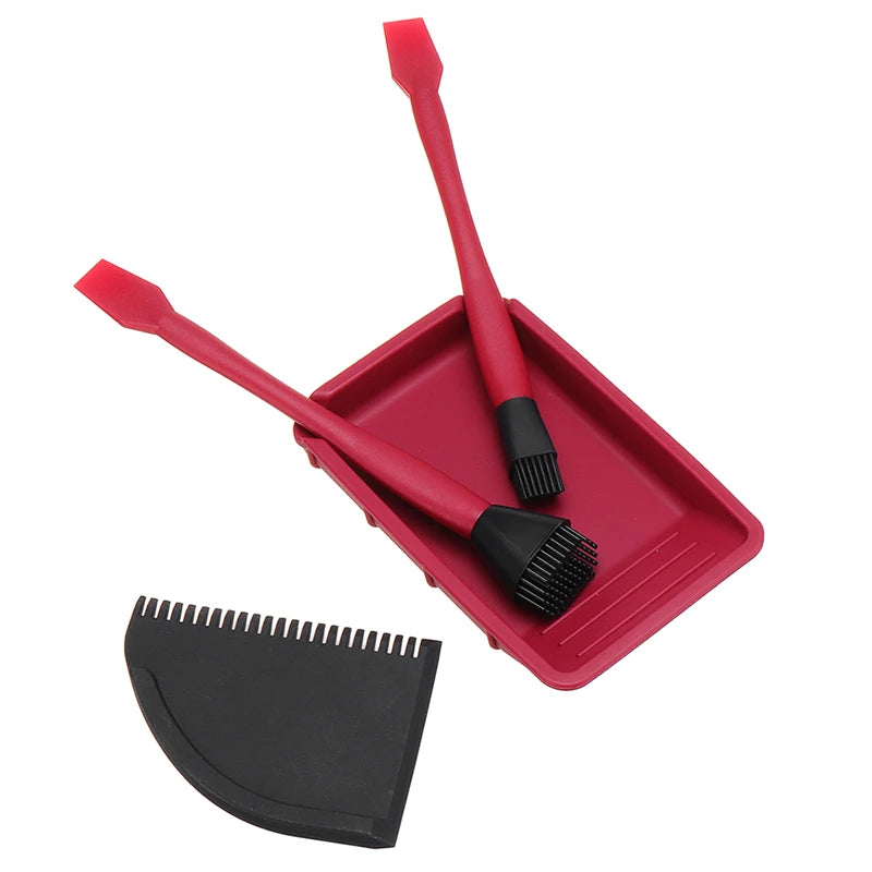Wnew 4Pcs Silicone Glue Kit Wide Narrow Brush with Flat Scraper and Glue Tray Woodworking Gluing Kit Set - Image 5