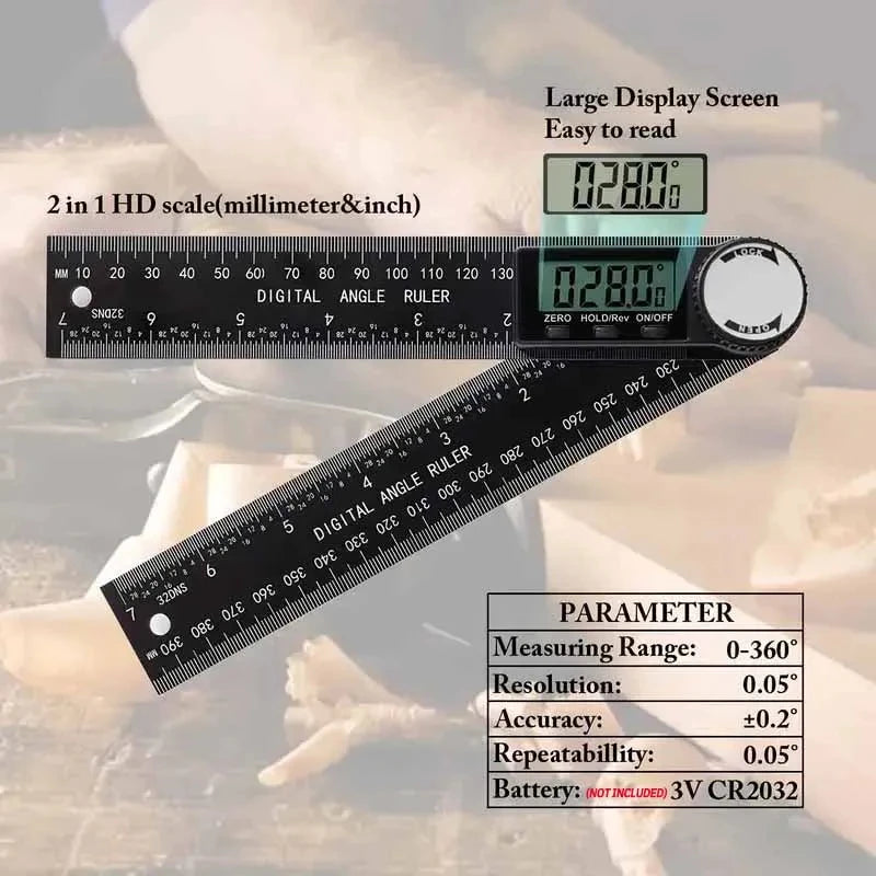 1 PC 2 in 1 Digital Angle Detector Scale Suitable for Woodworking Measurement Tools High Accuracy Mutifunction Tools - Image 3