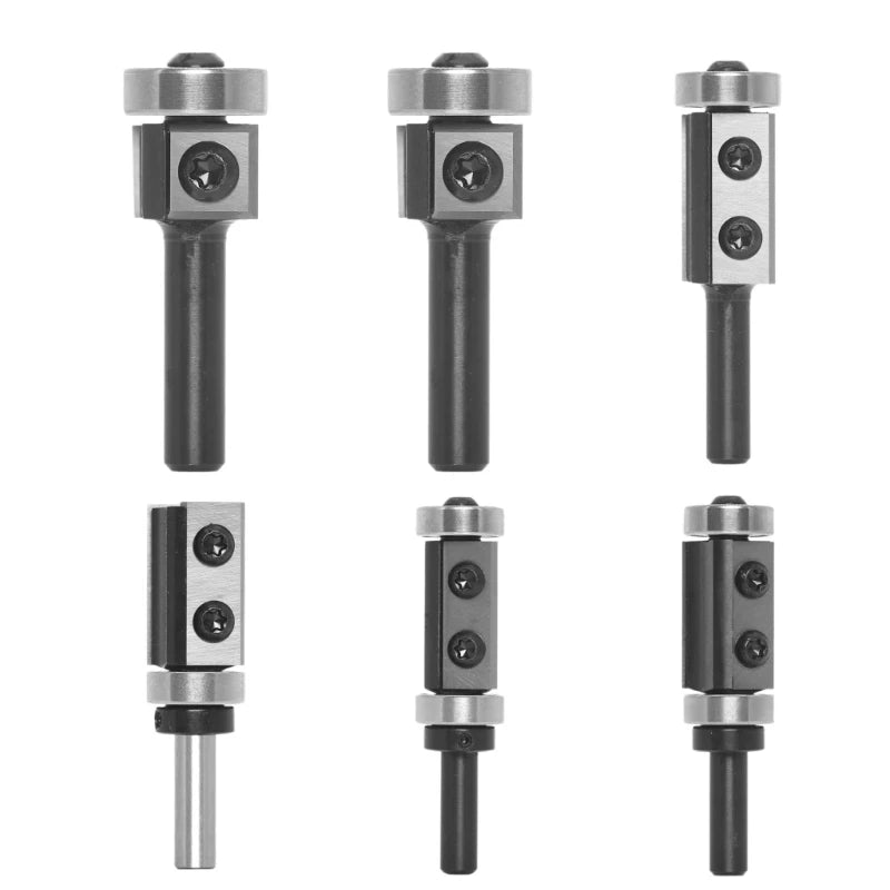 1pc Insert Carbides Reversible Pattern Flush Trim Router Bit 8mm Shank, Top Bearing Template Router Bit for Trimming