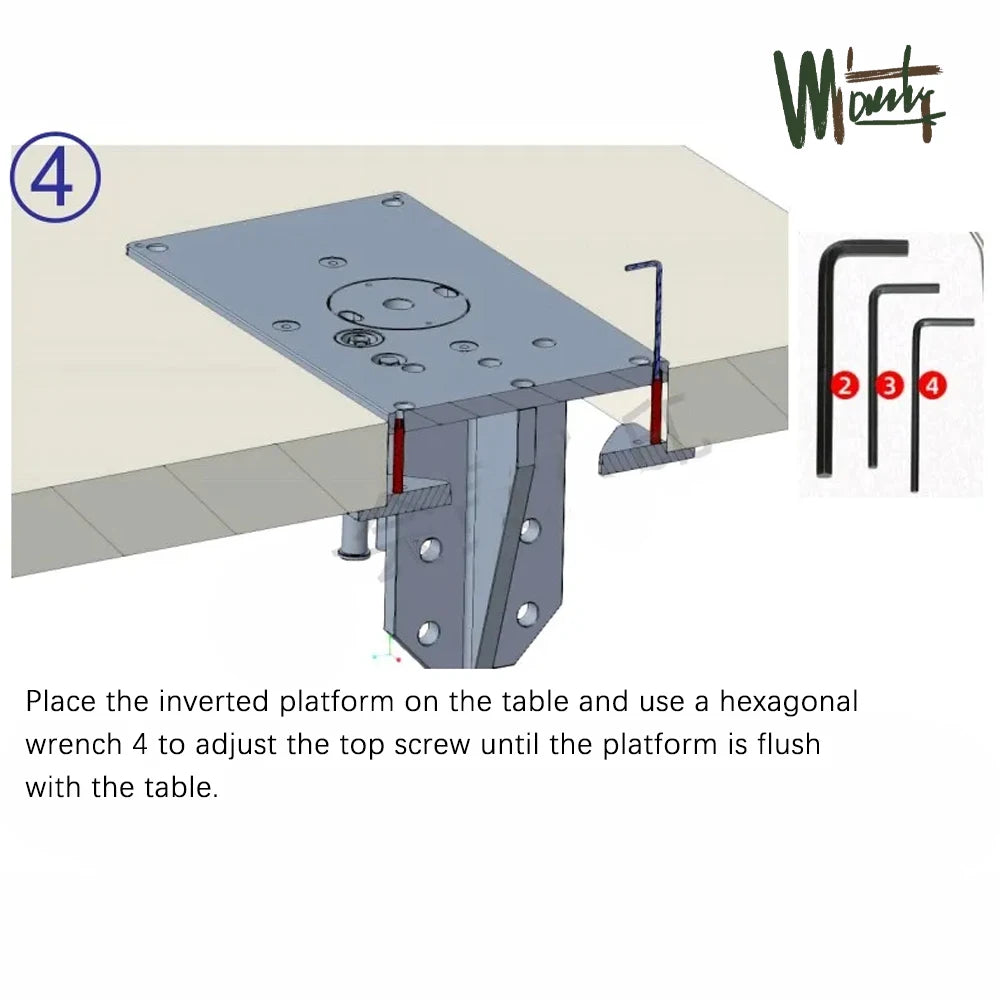Ganwei Trimmer Inverted Lift Table System for 65mm Electric Trimming Machine Durable Router Table Plate Insert Woodwroking Tool - Image 12