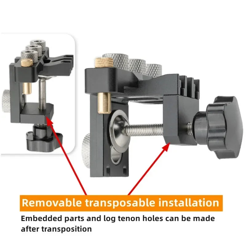 3-In-1 Precision Jig Dowel Cam Jig Versatile Woodworking Kit for DIY Hole Drilling Guide Woodworking Position Locator Puncher - Image 3