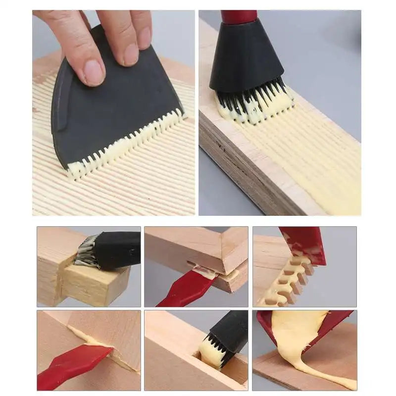 Wnew 4Pcs Silicone Glue Kit Wide Narrow Brush with Flat Scraper and Glue Tray Woodworking Gluing Kit Set - Image 3