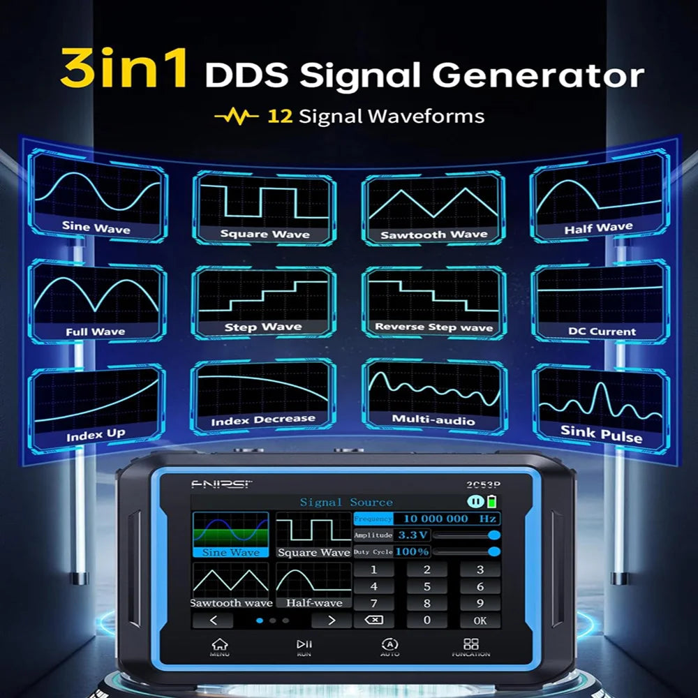 FNIRSI 2C53P 3-IN-1 Dual Channel Tablet Touchable Oscilloscope Multimeter - Image 3