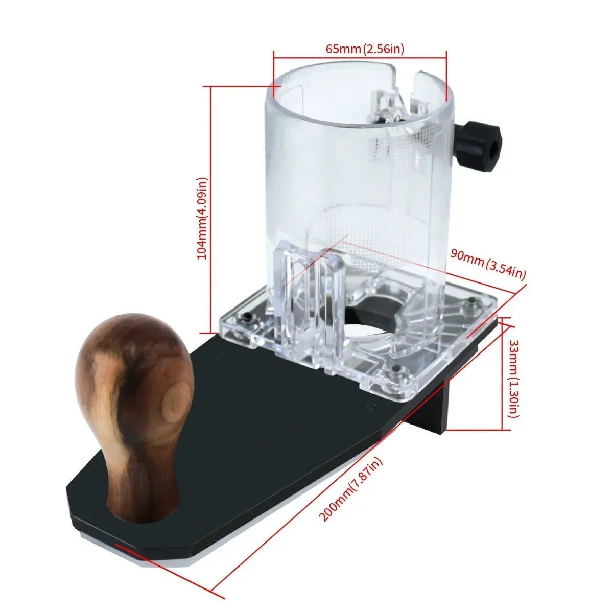 Woodworking Trimming Router Base Edge Guide Round Cutting Corner Round Edge Chamfering Milling Base Tool for 65mm Trimming Machine - Image 2