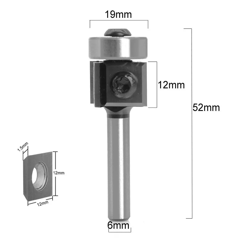 1PCS Milling Cutter 8/12/12.7mm Shank Wood Planer Bit Trimming Router Bit Insert for Woodworking Trimming Slotting Tools - Image 11