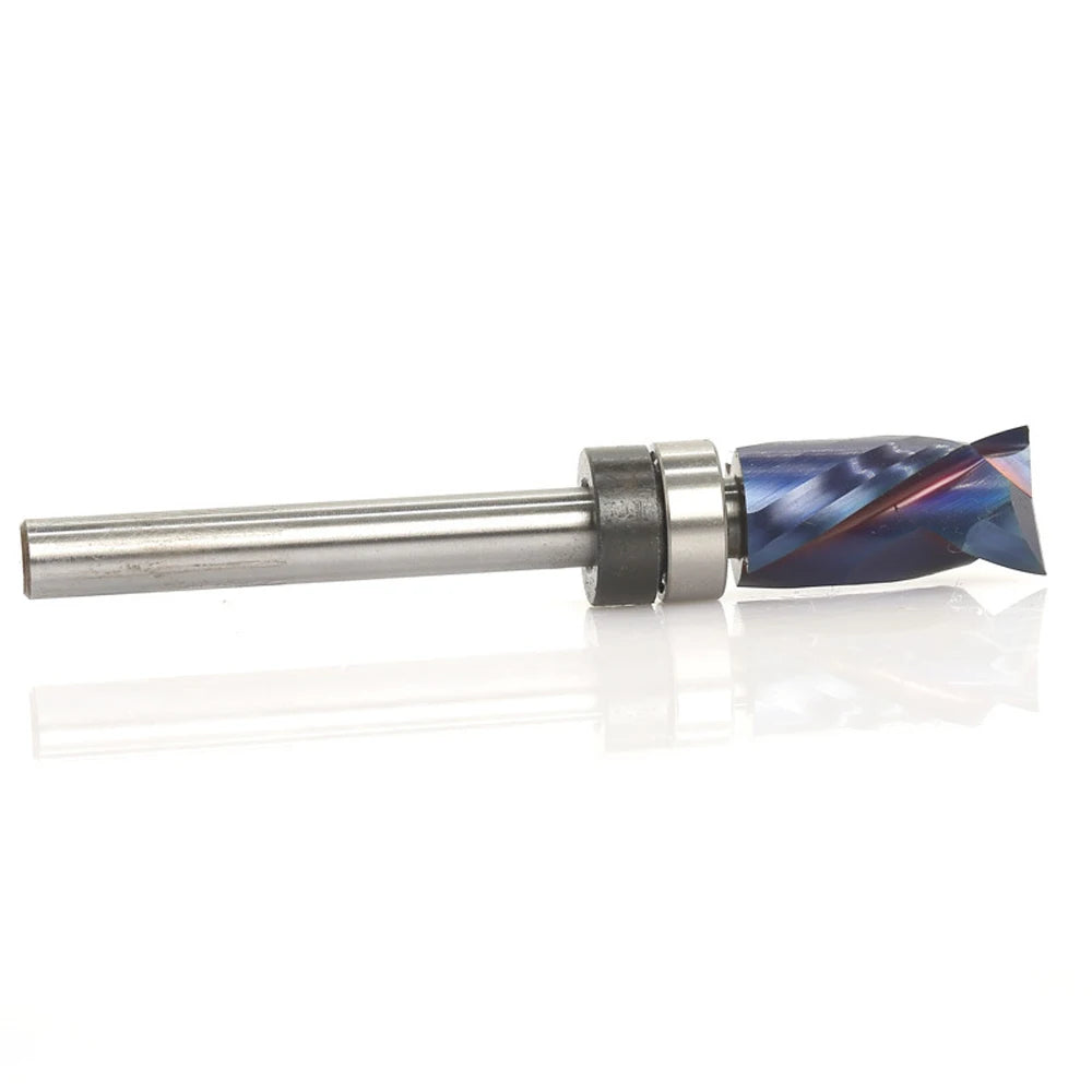 Woodworking Milling Cutter Blue Nano-Coated End Mill Bearing Composite Trimming Cutter Router Bit 1/4" 6mm Shank Tools - Image 4
