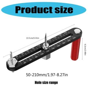 652F Extendable Thin Guide Circle Cutter with Metricss and Imperials Scales for Accurate Woodworking Standard Cutter