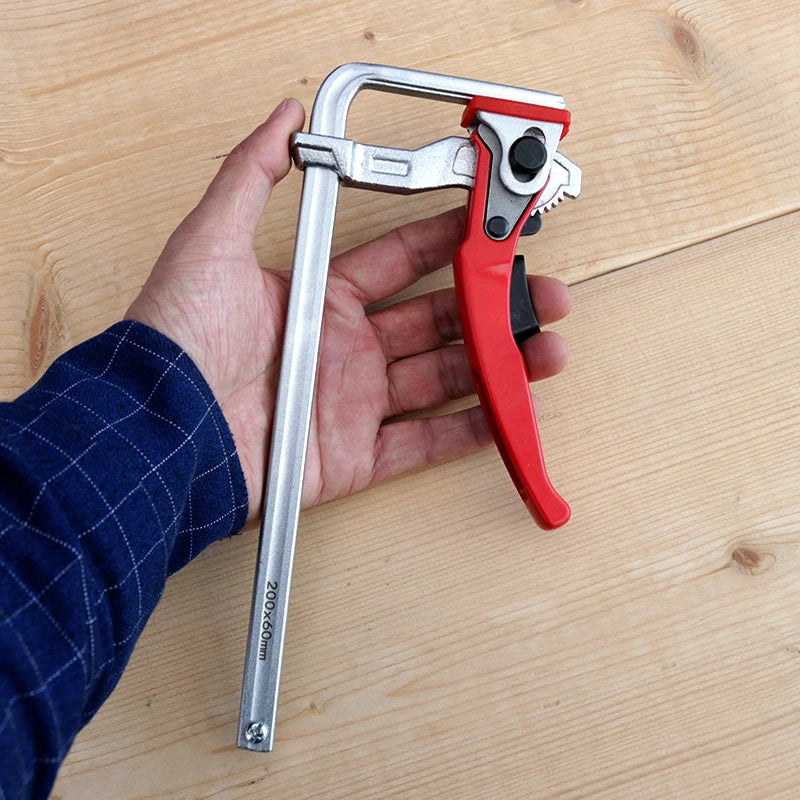 2Pcs Quick Ratchet Track Guide Rail Clamp Woodworking Clamp Fast Strong DIY Hand Tool Set Quick Adjustable Professional Wood Clamp - Image 10