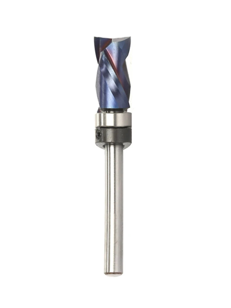 Woodworking Milling Cutter Blue Nano-Coated End Mill Bearing Composite Trimming Cutter Router Bit 1/4" 6mm Shank Tools - Image 6