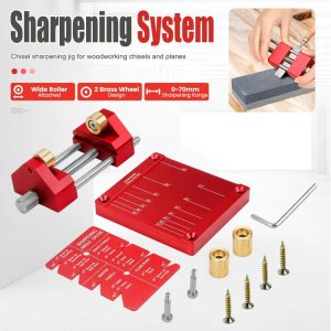 2025 New Professional Sharpening Jig for Woodworking, Fixed Angle Guide with Tungsten Rod for Chisels & Plane Irons,DIY Tool Kit