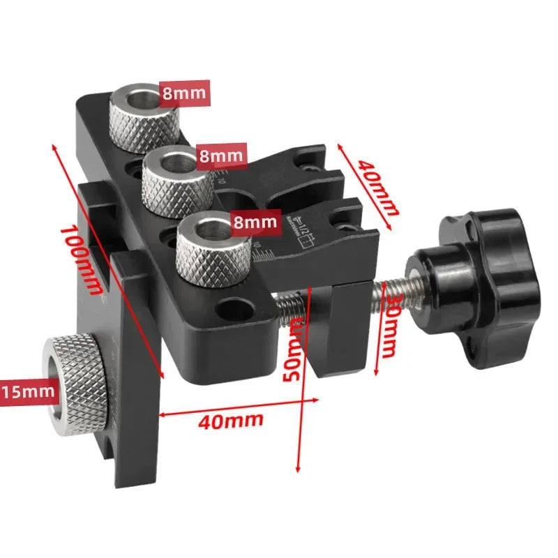 3-In-1 Precision Jig Dowel Cam Jig Versatile Woodworking Kit for DIY Hole Drilling Guide Woodworking Position Locator Puncher - Image 4