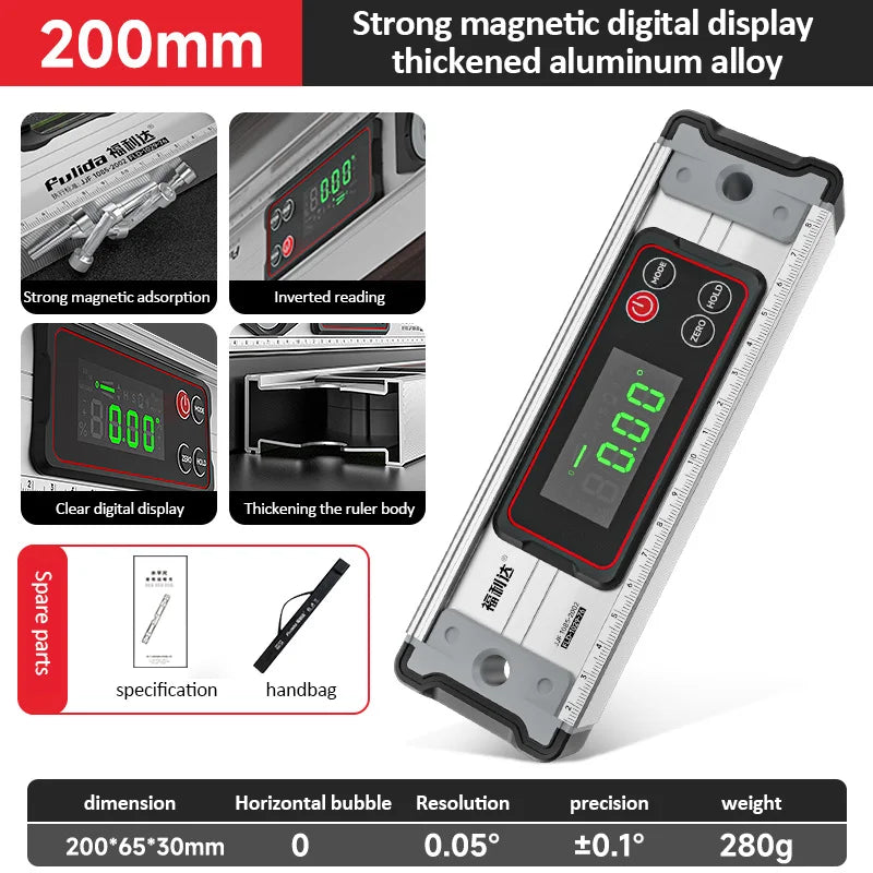 Digital Protractor Angle Finder Inclinometer Magnets Level Angle Slope 0-90 °Electronic Level Ruler 20-50MM with LED Display - Image 7