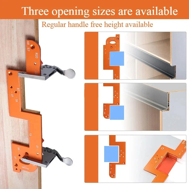 Embedded Handle Slotting Template Arc Slotting Tool Work Bar F Clamp Clip Set Suitable Wardrobe kitchen Door No Handle slotting - Image 4