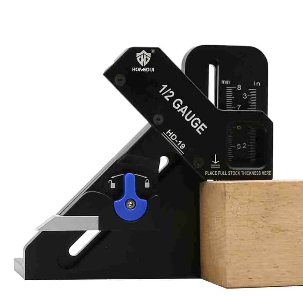 HONGDUI 1/2 Gauge 1/2 Fit Finder Height Gauge Measuring Tool Center Finder Woodworking Measure Marker Precision Automatically - Image 4