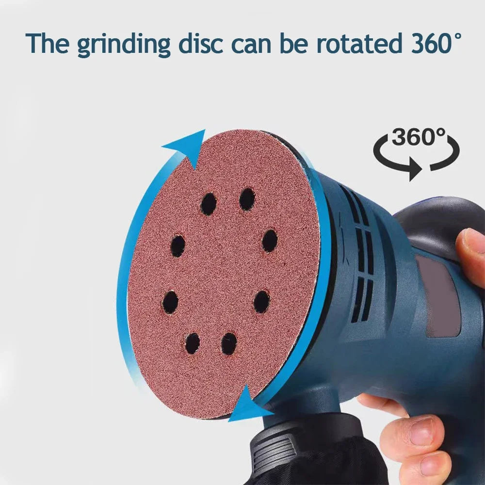 300W Electric Eccentric Sander 6 Gears Speed Adjustment 5 Inch 125mm Wood Sanding Processing Car Polishing Machine With Dust Box - Image 3