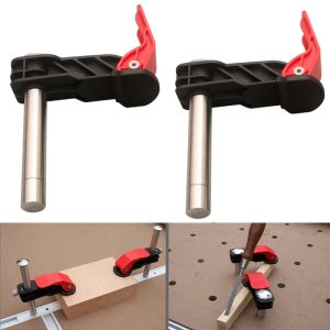 2pcs Woodworking Desktop Quick Acting Hold Down Clamp Fast Fixed Clip For Woodworking Benches 19/20MM Hole or 30 type Track