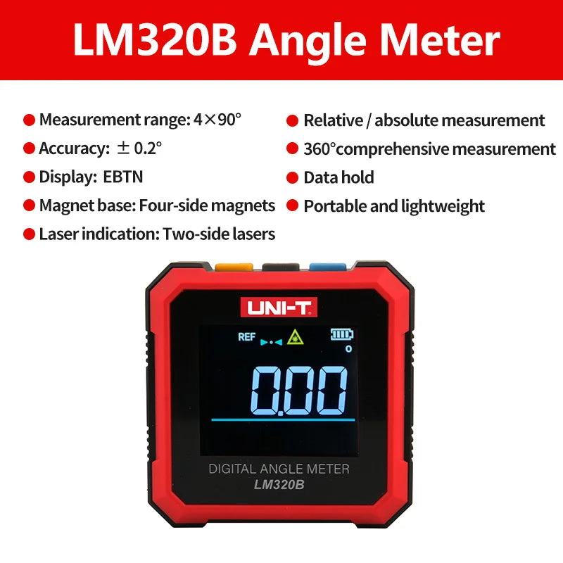 UNI-T Digital Angle Meter LM320A LM320B Protractor Magnetic Inclinometer Goniometer Electronic Angle Finder Measuring Tools - Image 6