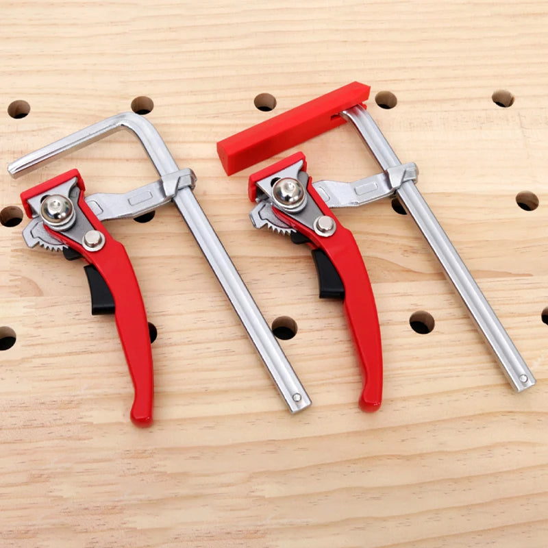 2Pcs Quick Ratchet Track Guide Rail Clamp Woodworking Clamp Fast Strong DIY Hand Tool Set Quick Adjustable Professional Wood Clamp - Image 6