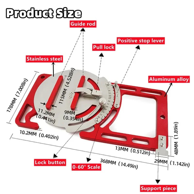 Adjustable Angle Guide Rail Square Track Saw Rail Square Clamp 0-60 Degree Electric Circular Saw Position Plate for Makita/Fetos Rail - Image 5