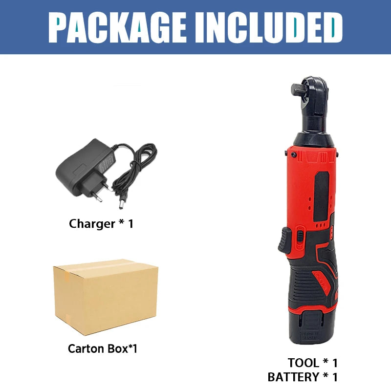 12V/18V Impact Wrench Cordless Rechargeable Electric Wrench 3/8 Inch Right Angle Ratchet Wrenches Impact Driver Power Tool - Image 6