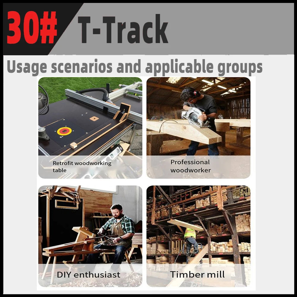 30 Type T-Track Limiter Aluminum Alloy Chute Woodworking Miter T Track Workbench Stop for DIY Saw Push Router Guide Tools - Image 4
