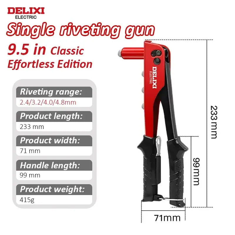 DELIXI ELECTRIC Rivet Gun,Manual Professional Pull Gun High Lever More labor-saving,TighteningandRiveting of Metal SheetandPipe - Image 7