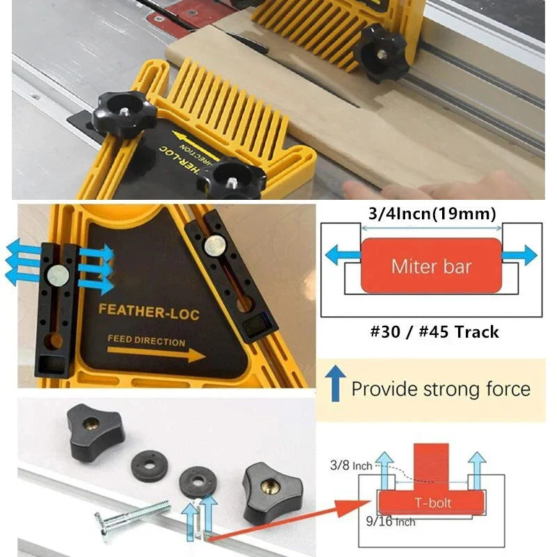 Double Feather Loc Board Featherboard Router Table Block Table Saw Push Block Woodworking Engraving Circular Saw for DIY Tools - Image 2