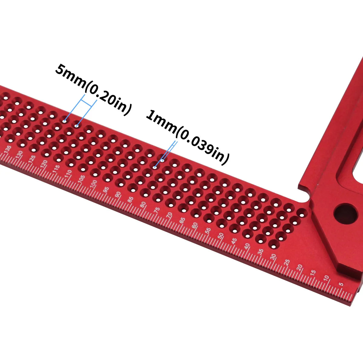 Woodworking Square Aluminum Framing Mitre Square Carpenter Scribe L-Type Hole Ruler Aluminum Right Angle Protractor Mark Gauge - Image 6