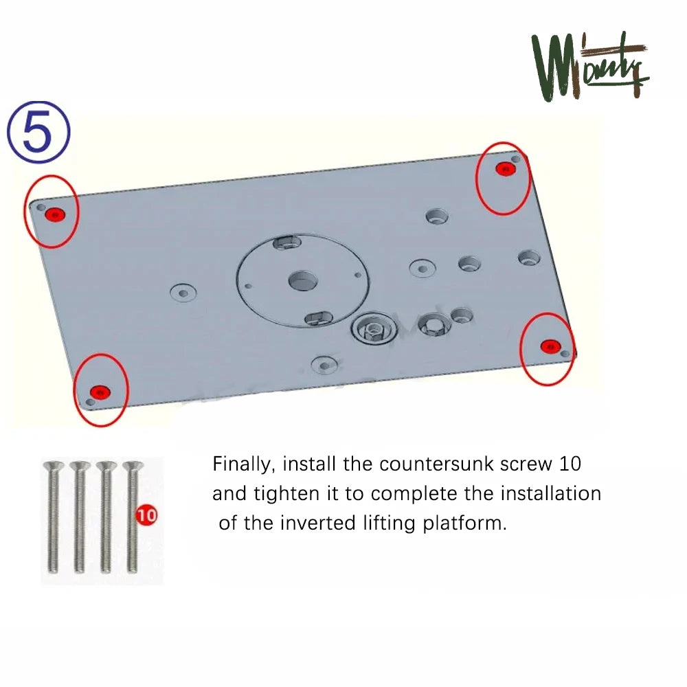 Ganwei Trimmer Inverted Lift Table System for 65mm Electric Trimming Machine Durable Router Table Plate Insert Woodwroking Tool - Image 13