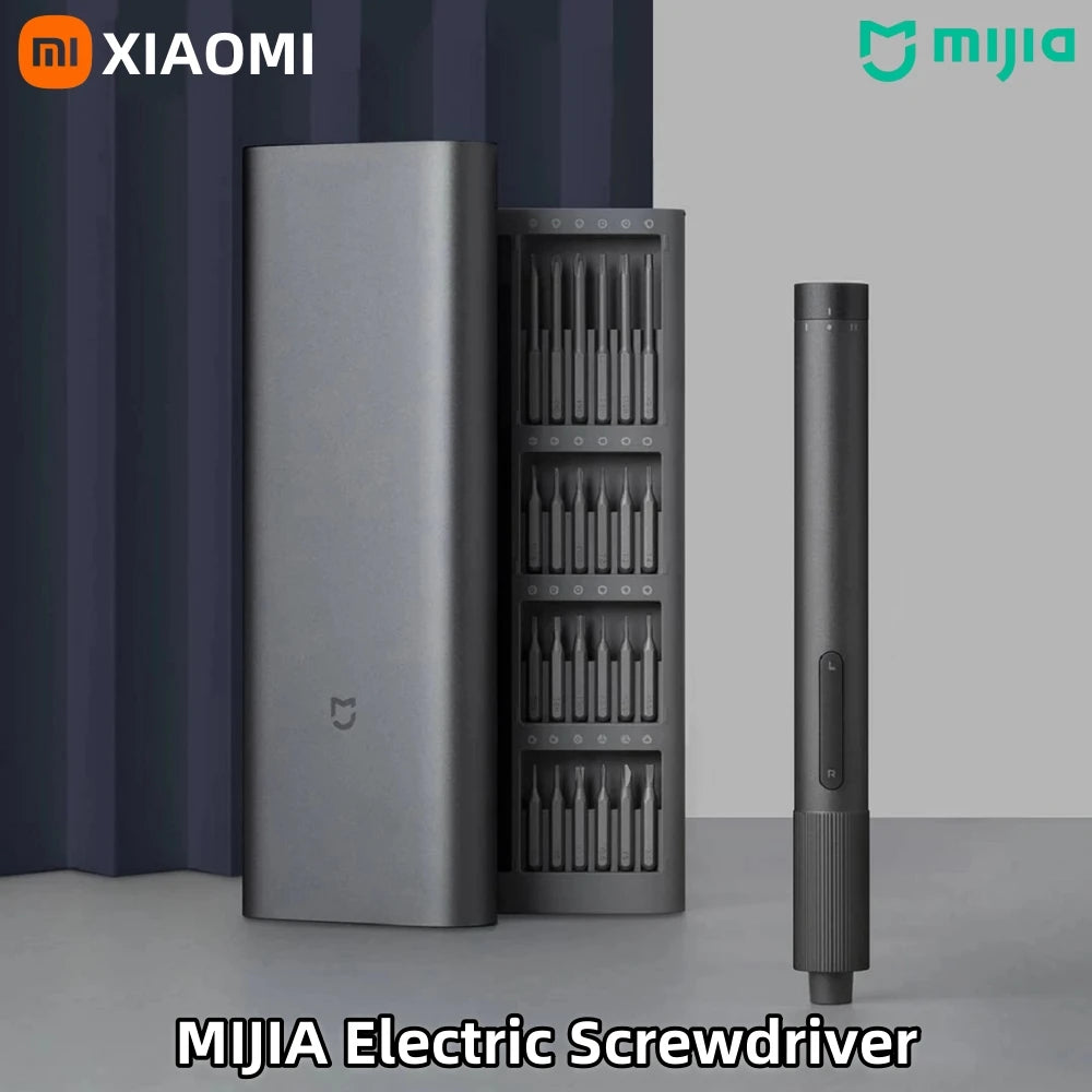 Electric Precision Screwdriver Kit 2 Gear Torque Control 400 Screw 1 Type-C Rechargeable Magnetic Aluminum Case MI