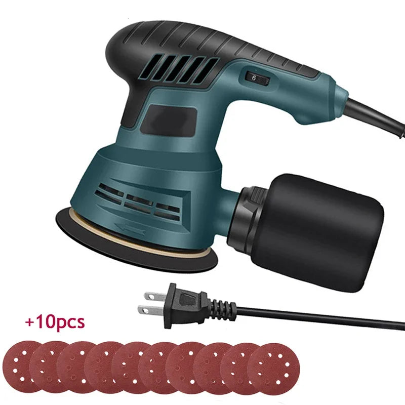 300W Electric Eccentric Sander 6 Gears Speed Adjustment 5 Inch 125mm Wood Sanding Processing Car Polishing Machine With Dust Box - Image 7