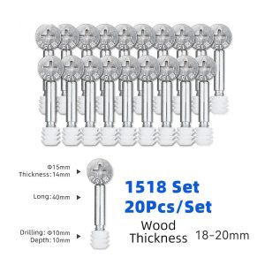 Furniture Connecting Hardware Set Eccentric Wheel Screw Fastener Three in one Connector Screw for Wardrobe Splicing Fixing Tool