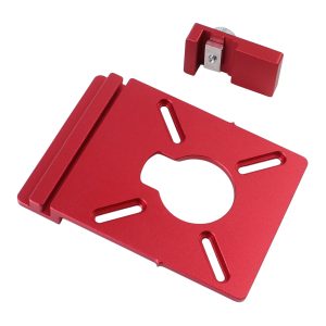 1Set Guide Rail Adapter, Straight Line Milling Groove Aluminum Alloy Auxiliary Bracket with limiter Compatible Most Router