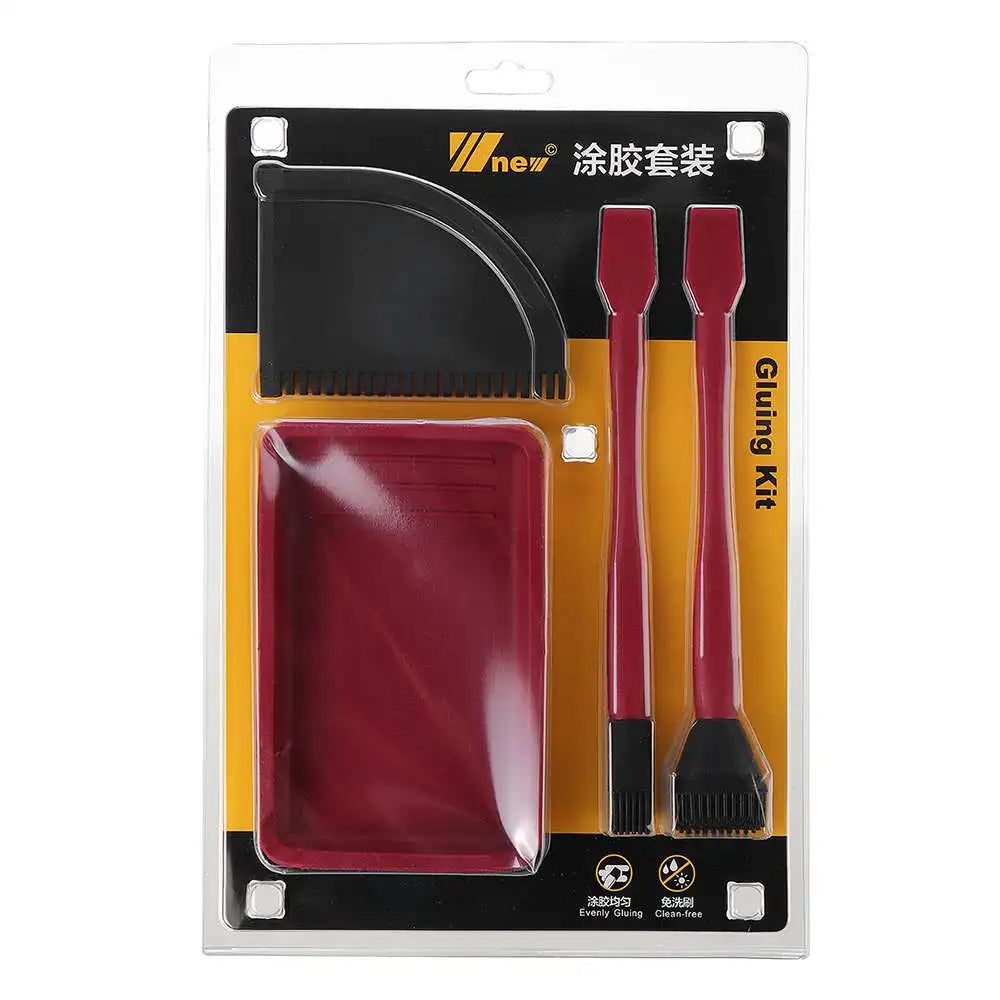 Wnew 4Pcs Silicone Glue Kit Wide Narrow Brush with Flat Scraper and Glue Tray Woodworking Gluing Kit Set - Image 15