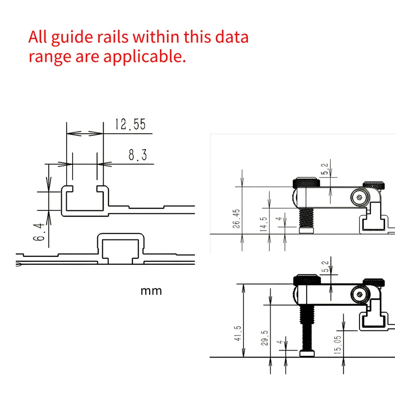 Hooked On Wood 2pcs Folding Guide Rail Clamp HD30-GD7N Woodworking Bench Dog Flip Clamps Folding Rail Clip For MFT System - Image 3