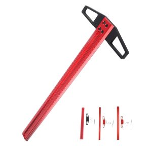 T Type Woodworking Ruler Hole Positioning Scribing Gauge Aluminum Alloy Measuring Tool for Carpenter