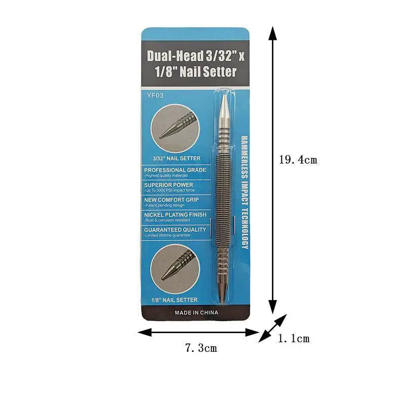 1Pcs Spring Center Punch Woodworking Metal Drill Hammerless Dual Head Nail Setter Spring Loaded Door Hinge Pin Remover Tools - Image 7