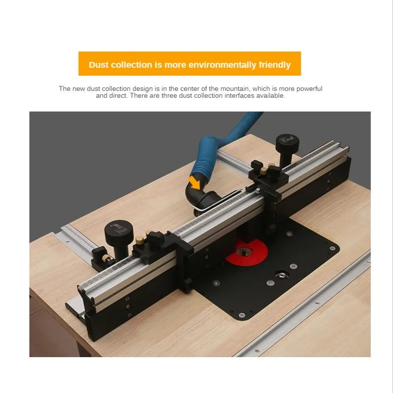 WNew 700mm Router Table Aluminum Fence System Inverted Trimming Machine Accessories with 30cm T Track Sliding Brackets Bit Guard - Image 5