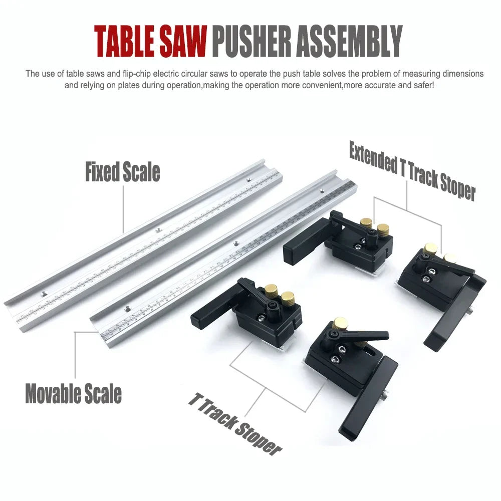 45# 122CM Aluminum Alloy T-Track, Woodworking 45 Type Chute With Fixed or Movable Scale For DIY Table Saw Miter Carpenter Tools - Image 7