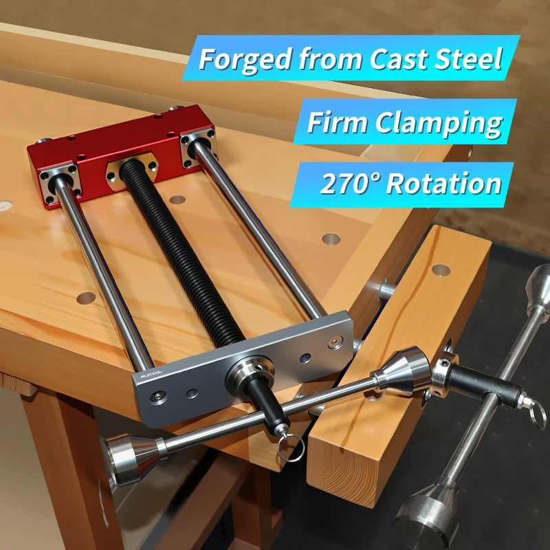 Workbench Front Inertia Vise Precision Heavy duty Woodworking Vise Aluminum Alloy Wood Bench Clamp for CNC Operators Woodworkers - Image 3