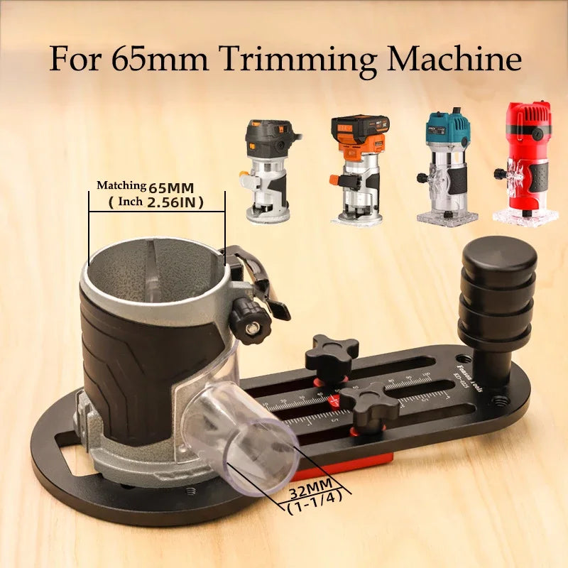 Woodworking Slotting Locator Wood Board Trimming Milling Slot Chamfering Auxiliary Fine-tuning Tool For 65mm Trimming Machine