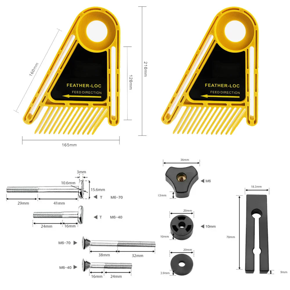 Double Feather Loc Board Featherboard Router Table Block Table Saw Push Block Woodworking Engraving Circular Saw for DIY Tools - Image 3