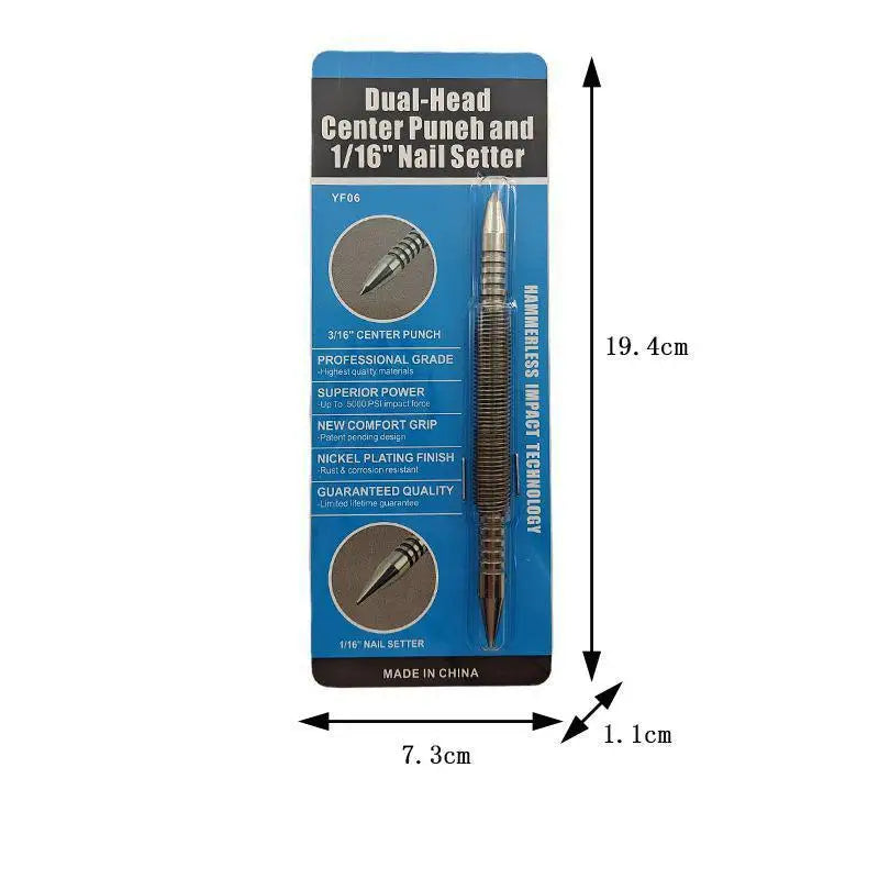 1Pcs Spring Center Punch Woodworking Metal Drill Hammerless Dual Head Nail Setter Spring Loaded Door Hinge Pin Remover Tools - Image 8