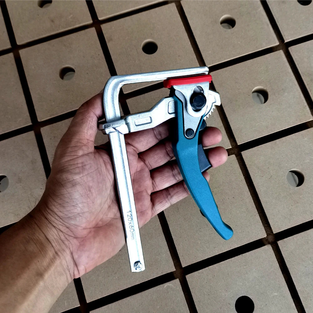 Handle Quick Ratchet Track Clamp Woodworking Tools for Festo Makita Dewalt Metabo Einhell Guide Rail Cyan Ratchet Track Clamp - Image 7