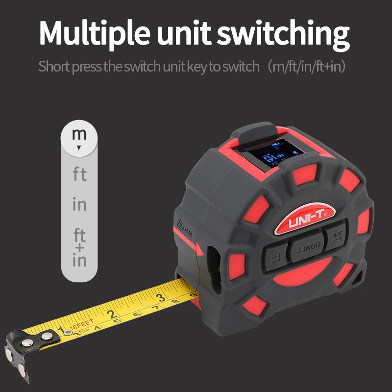 UNI-T 2in1 50m 60M Laser Tape Measure Roulette Distance Meter Rangefinder Electronic Ruler LCD Display Measuring Tool - Image 4