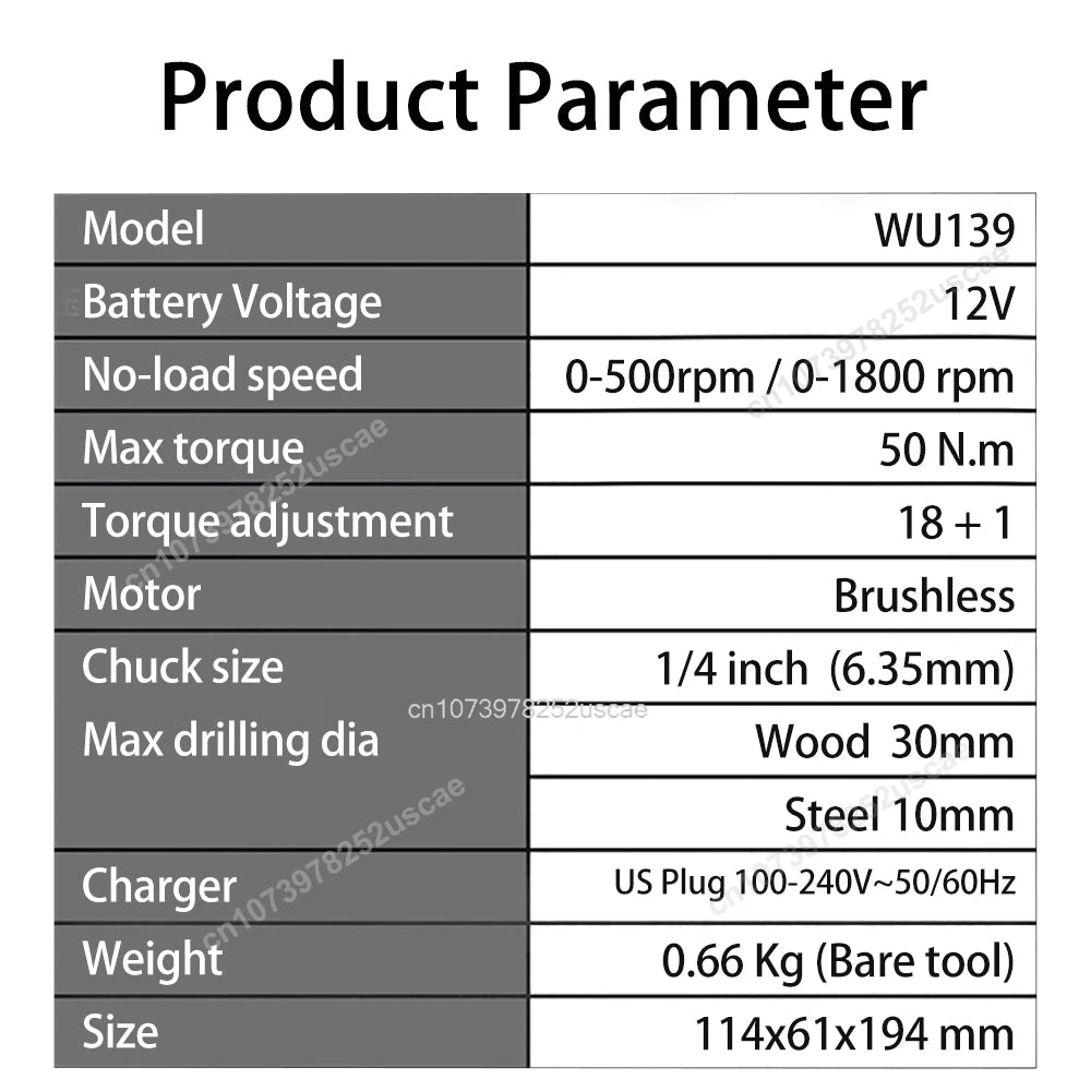 Worx WU139 Cordless Screwdriver Dual Speed 50Nm 12v 1800rpm 18+1 Brushless Motor Adjust Torque Univeral Green 12V Battery Pack - Image 6